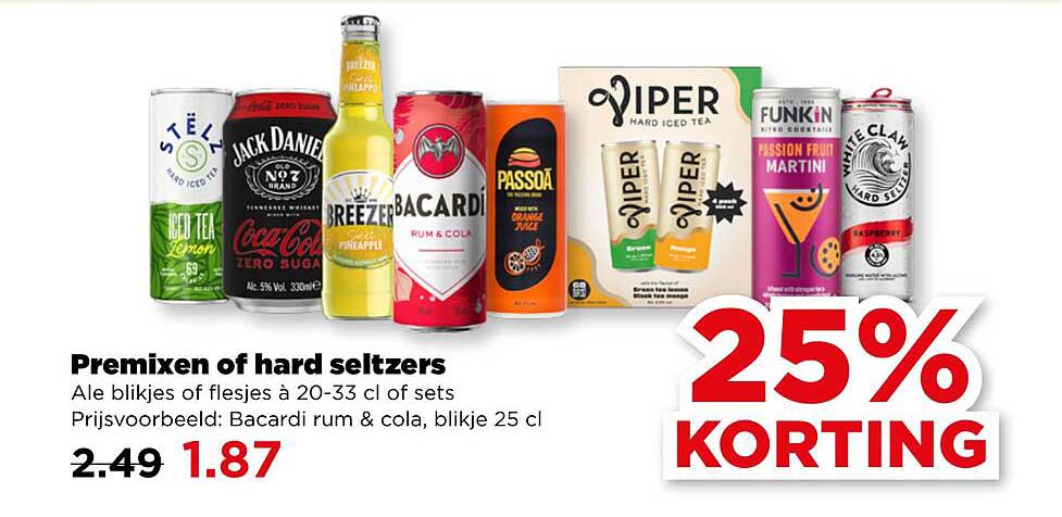 Premixen of hard seltzers