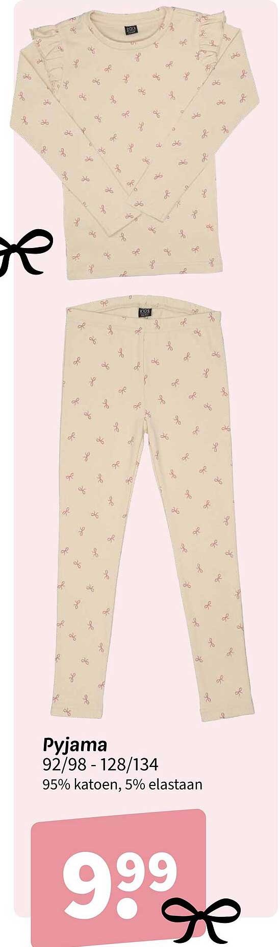 Pyjama 92/98 - 128/134 95% katoen, 5% elastaan