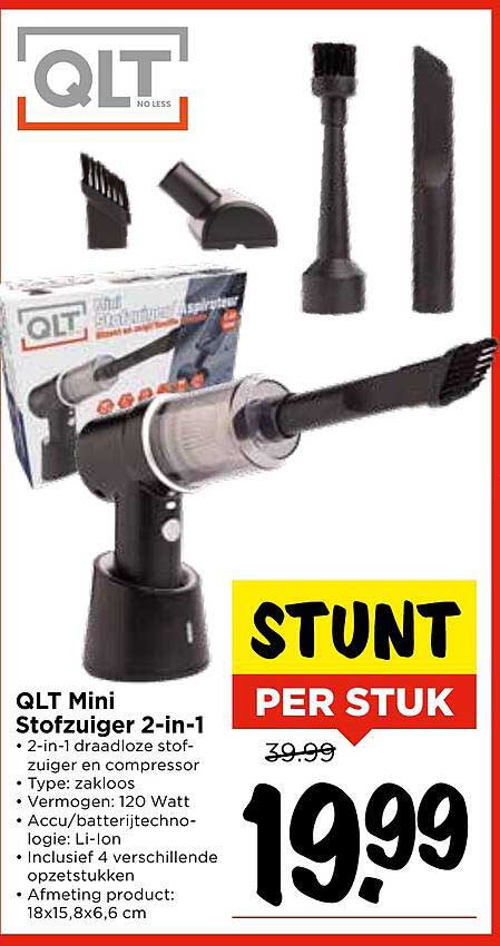 QLT Mini Stofzuiger 2-in-1