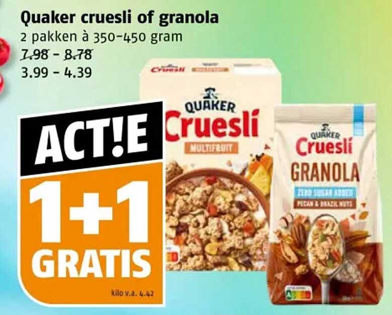 Quaker cruesli of granola