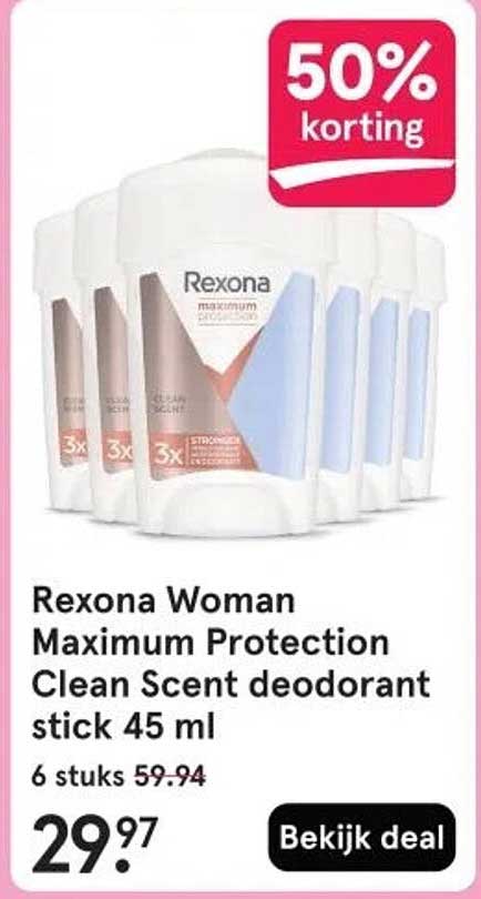 Rexona Woman Maximum Protection Clean Scent deodorant stick 45 ml