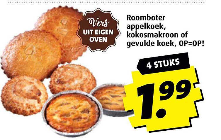 Roomboter appelkoek, kokosmakroon of gevulde koek, OP=OP!