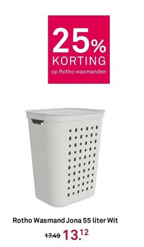 Rotho Wasmand Jona 55 liter Wit