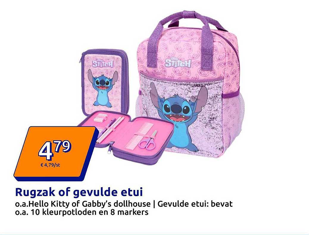 Rugzak of gevulde etui