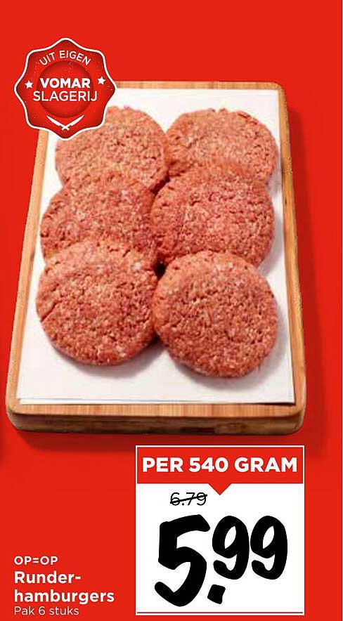 Runderhamburgers Pak 6 stuks