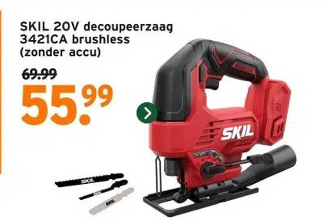 SKIL 20V decoupeerzaag 3421CA brushless (zonder accu)
