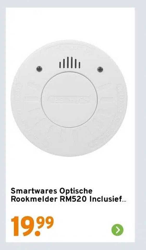 Smartwares Optische Rookmelder RM520 Inclusief...