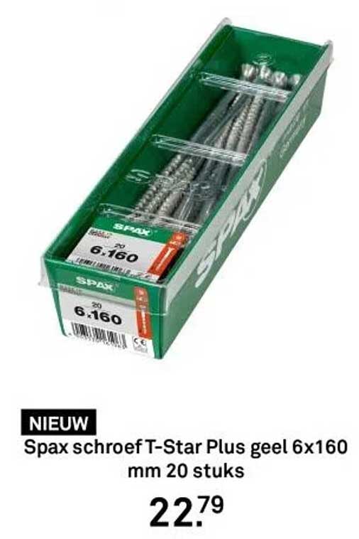 Spax schroef T-Star Plus geel 6x160 mm 20 stuks