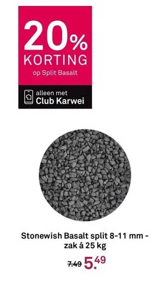 Stonewish Basalt split 8-11 mm - zak á 25 kg