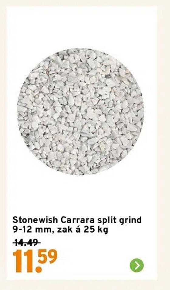 Stonewish Carrara split grind 9-12 mm, zak á 25 kg