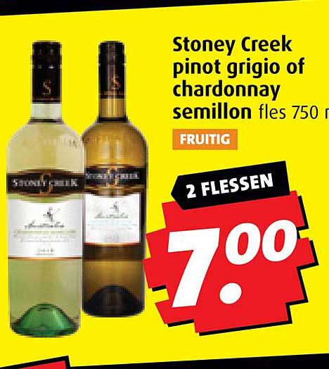 Stoney Creek pinot grigio of chardonnay semillon fles 750 ml