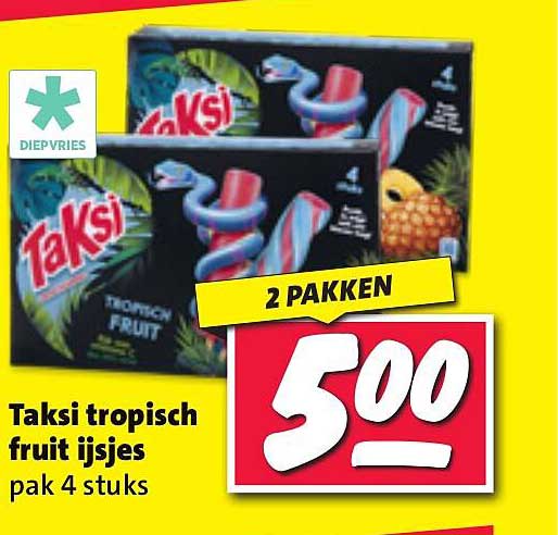 Taksi tropisch fruit ijsjes pak 4 stuks