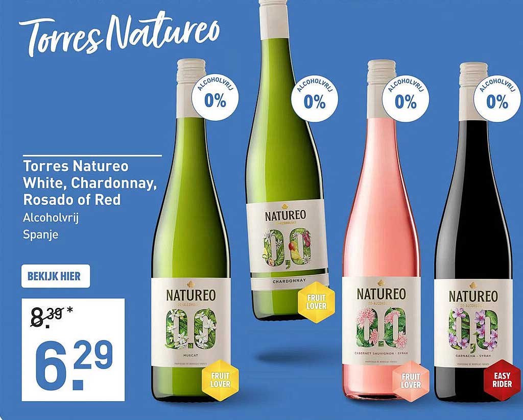 Torres Natureo White, Chardonnay, Rosado of Red