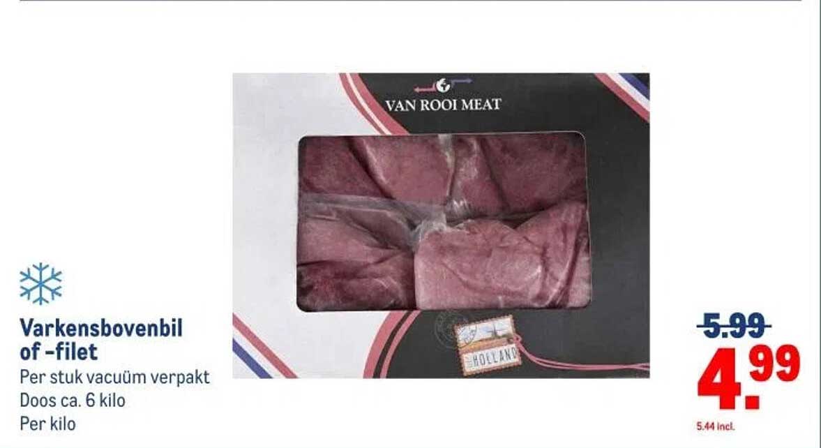 Varkensbovenbil of -filet