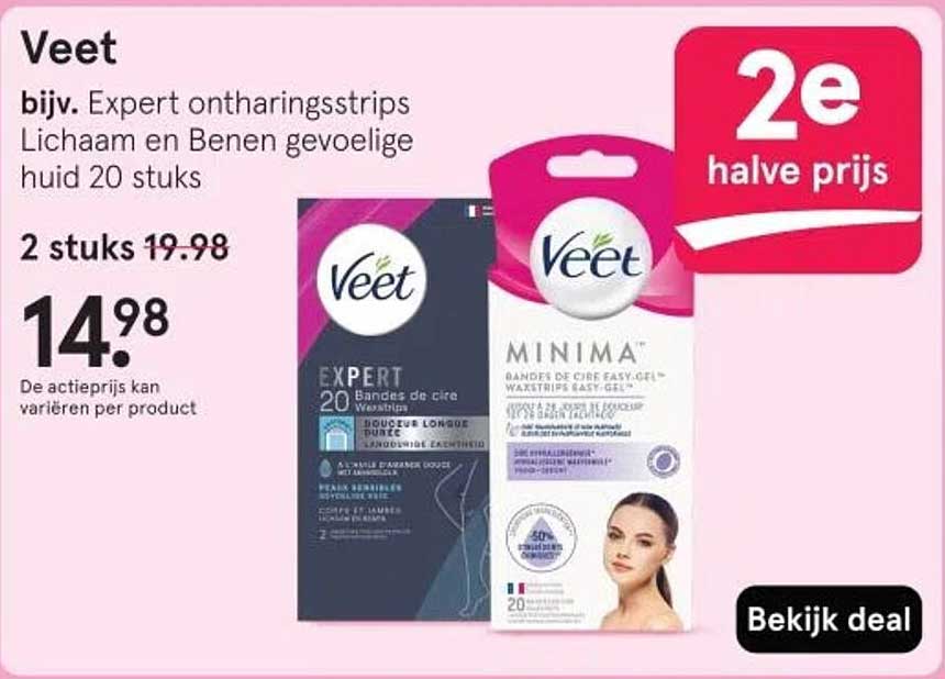 Veet Expert ontharingsstrips Lichaam en Benen gevoelige huid 20 stuks
