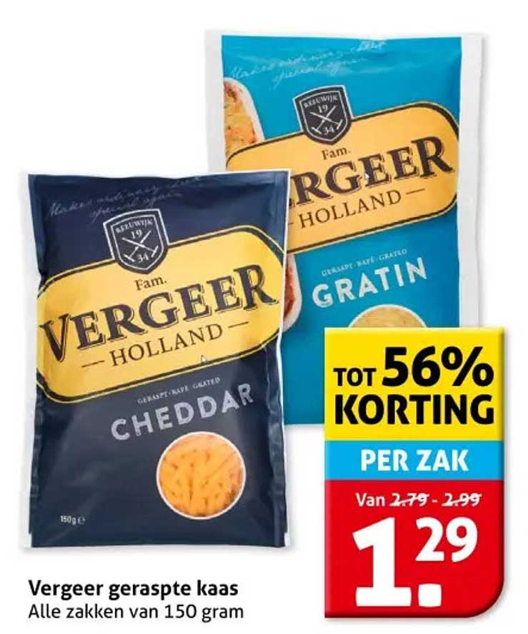 Vergeer geraspte kaas