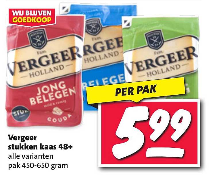 Vergeer stukken kaas 48+
