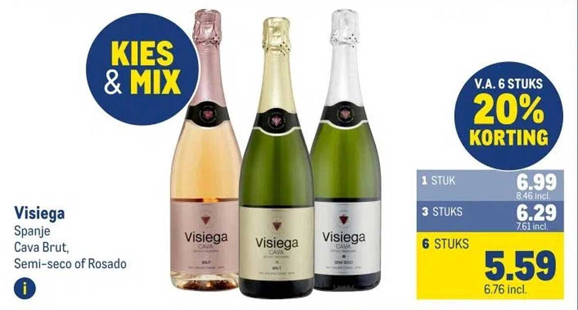 Visiega Cava Brut, Semi-seco of Rosado