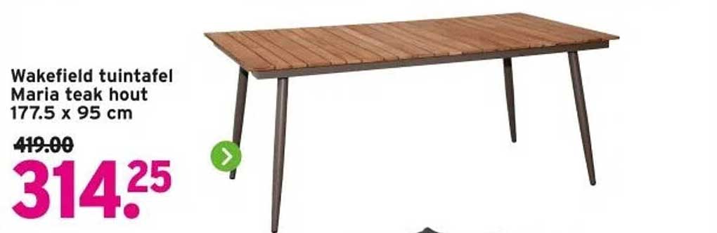 Wakefield tuintafel Maria teak hout 177.5 x 95 cm