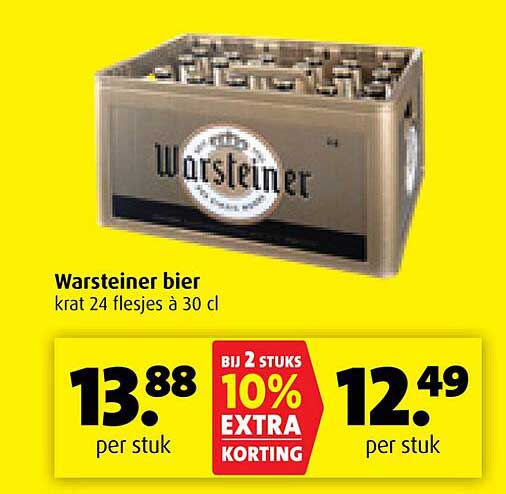 Warsteiner bier krat 24 flesjes à 30 cl