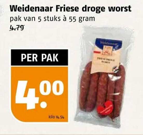 Weidenaar Friese droge worst