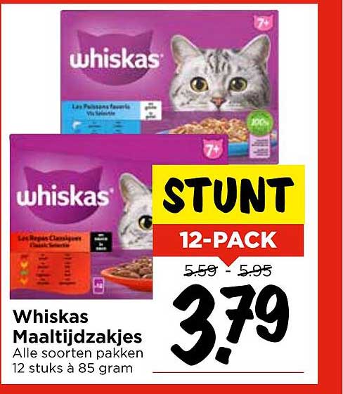 Whiskas Maaltijdzakjes 12-pack