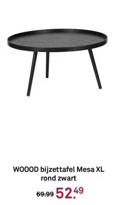 WOOOD bijzettafel Mesa XL rond zwart