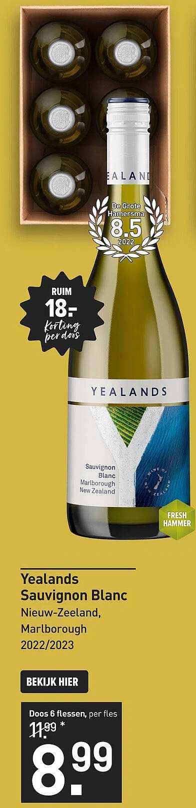 Yealands Sauvignon Blanc Nieuw-Zeeland, Marlborough 2022/2023