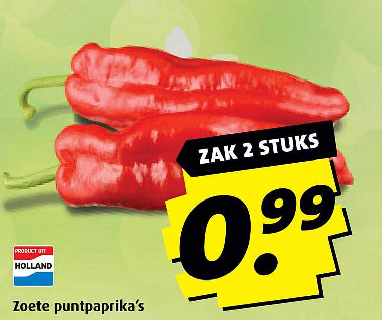 Zak 2 stuks Zoete puntpaprika's