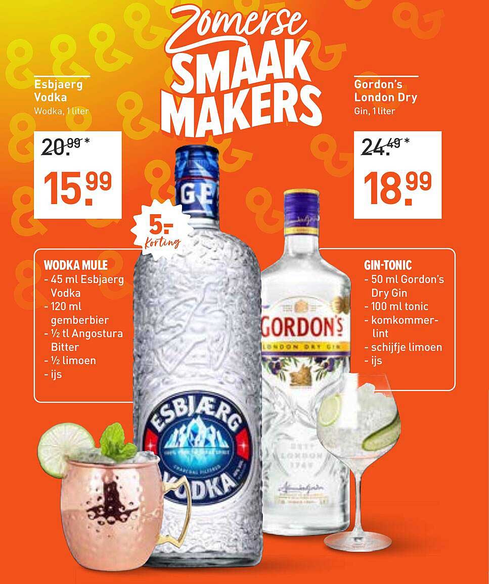 Zomerse Smaak Makers: Esbjaerg Vodka 1 liter voor 15,99