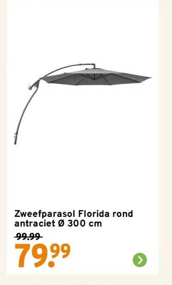 Zweefparasol Florida rond antraciet Ø 300 cm