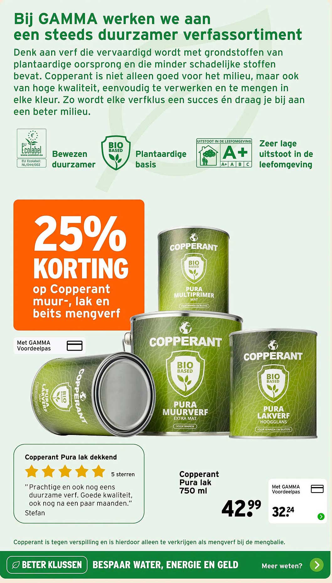 25% korting op Copperant muur-, lak en beits mengverf