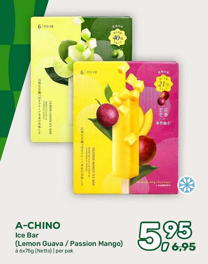 A-CHINO Ice Bar (Lemon Guava / Passion Mango)