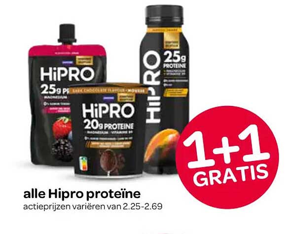 alle Hipro proteine 1+1 gratis