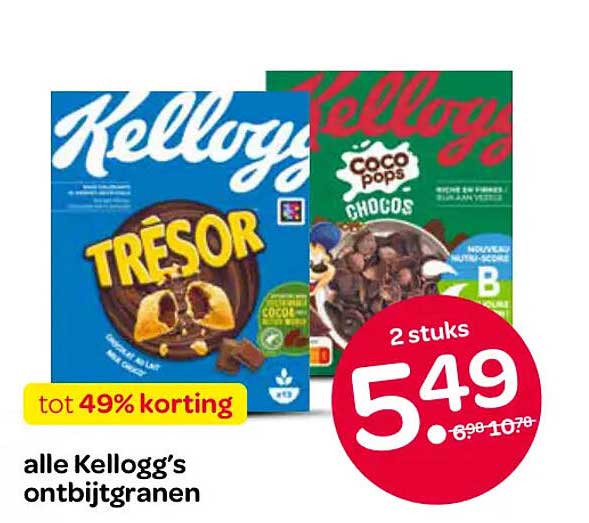 alle Kellogg’s ontbijtgranen