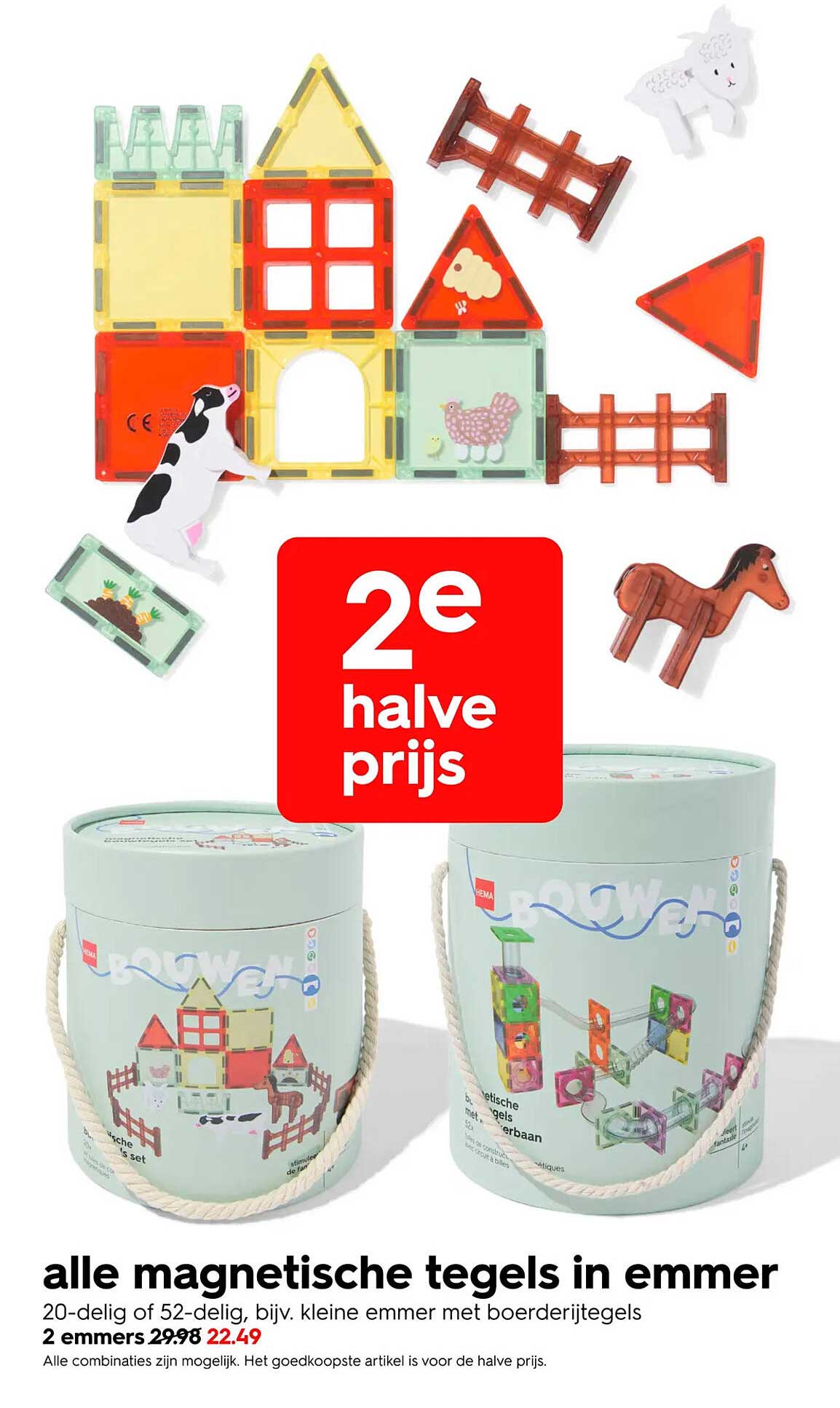 alle magnetische tegels in emmer 2e halve prijs