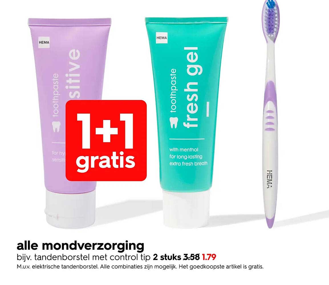 alle mondverzorging 1+1 gratis