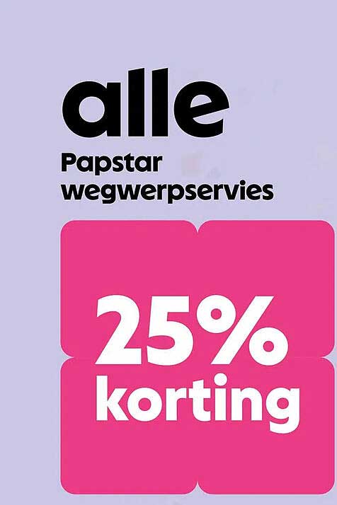 alle Papstar wegwerpsservies 25% korting