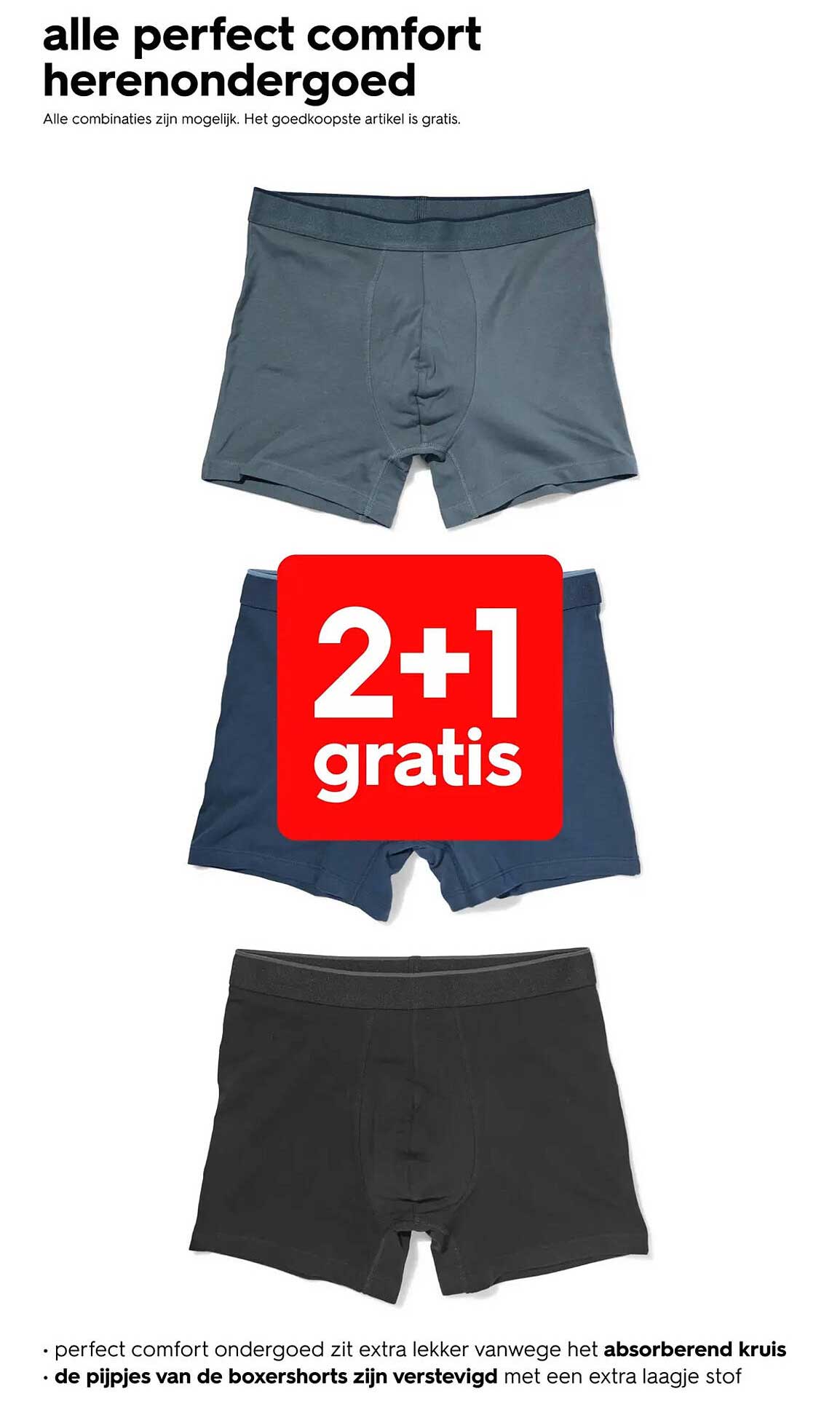 alle perfect comfort herenondergoed 2+1 gratis