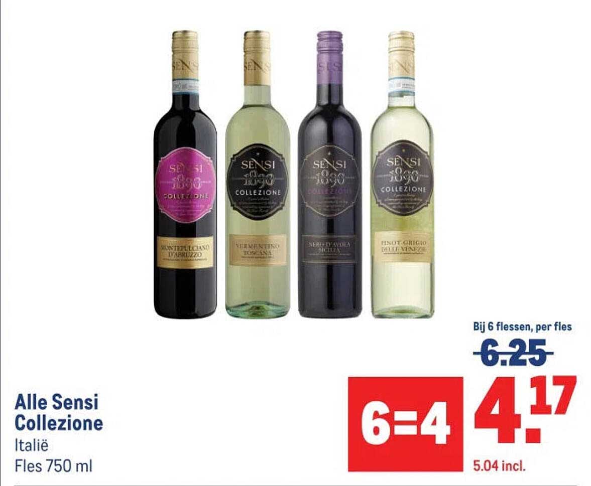 Alle Sensi Collezione Italië Fles 750 ml 6=4