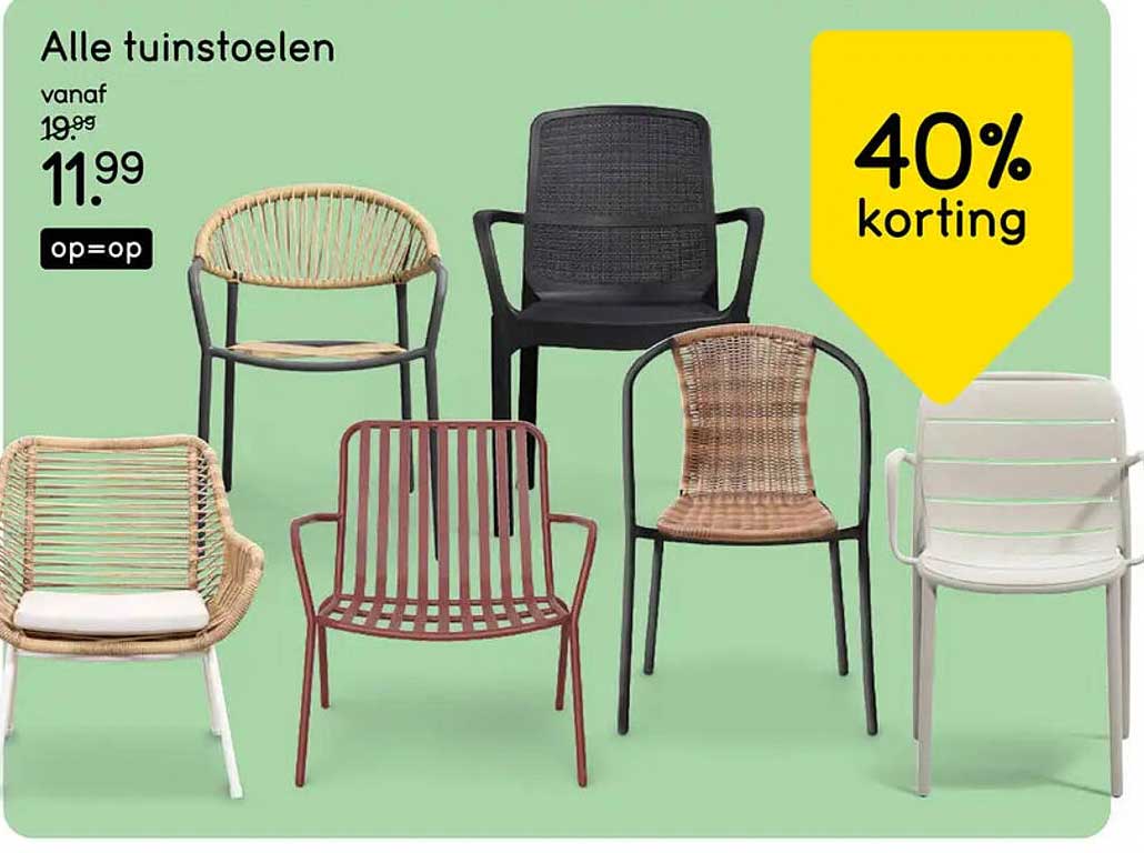 Alle tuinstoelen 40% korting