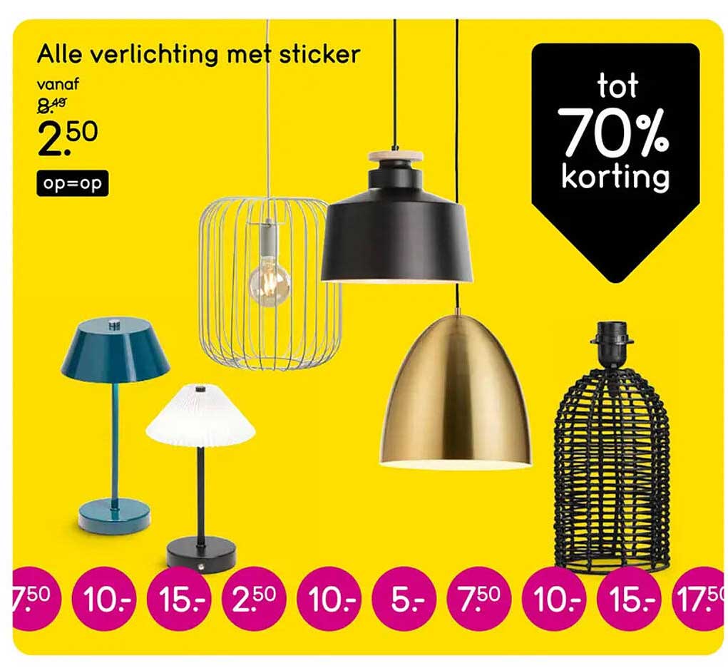 Alle verlichting met sticker