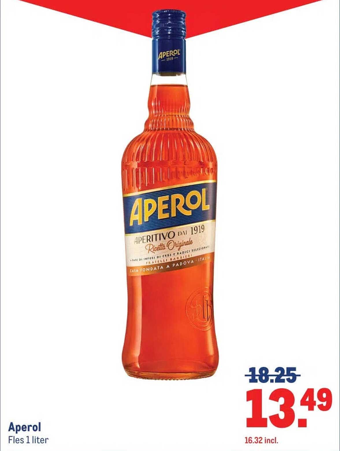 Aperol Fles 1 liter