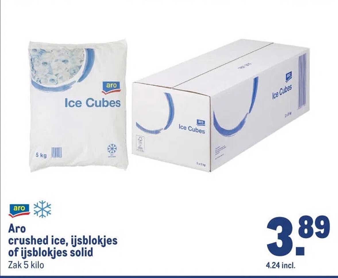 Aro crushed ice, ijsblokjes of ijsblokjes solid