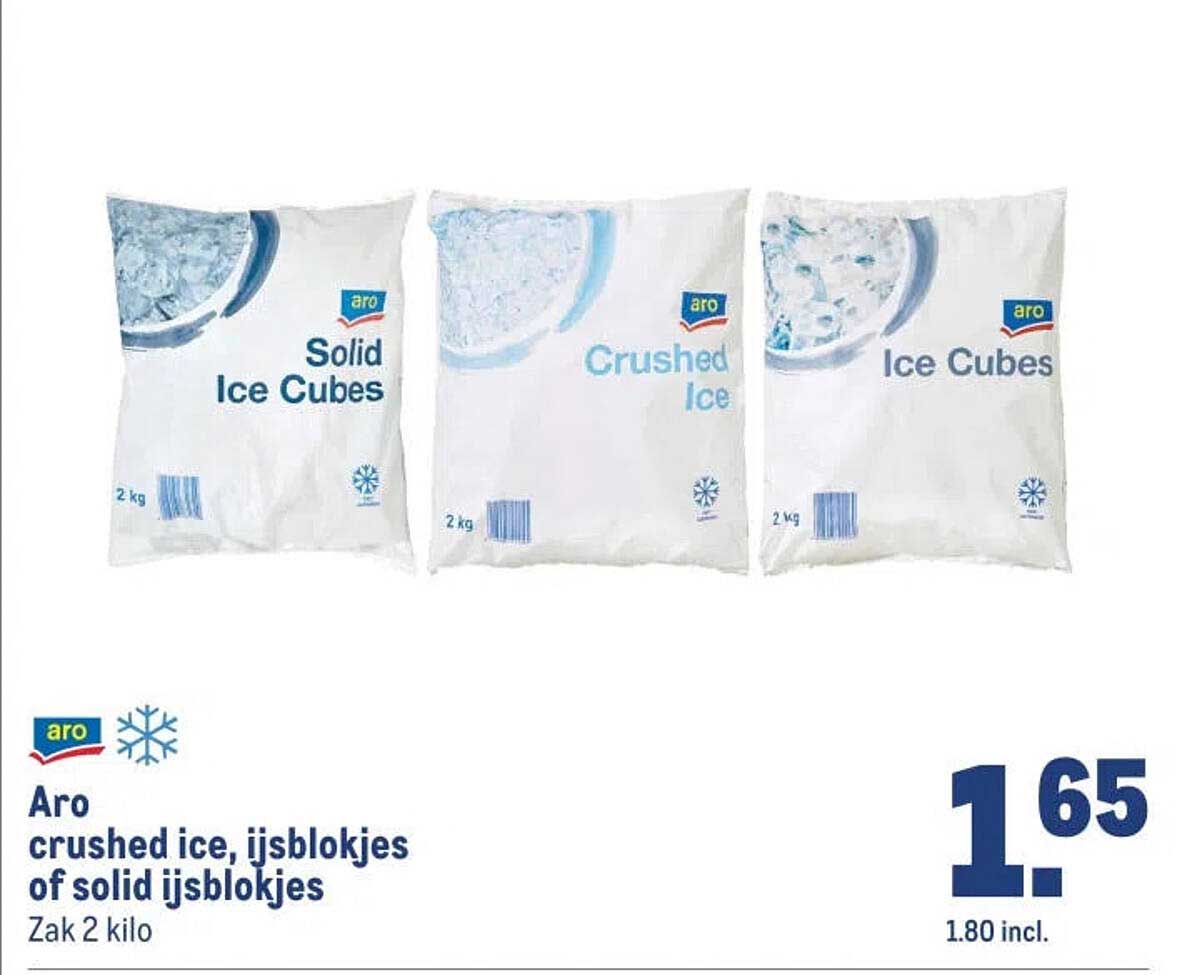 Aro crushed ice, ijsblokjes of solid ijsblokjes