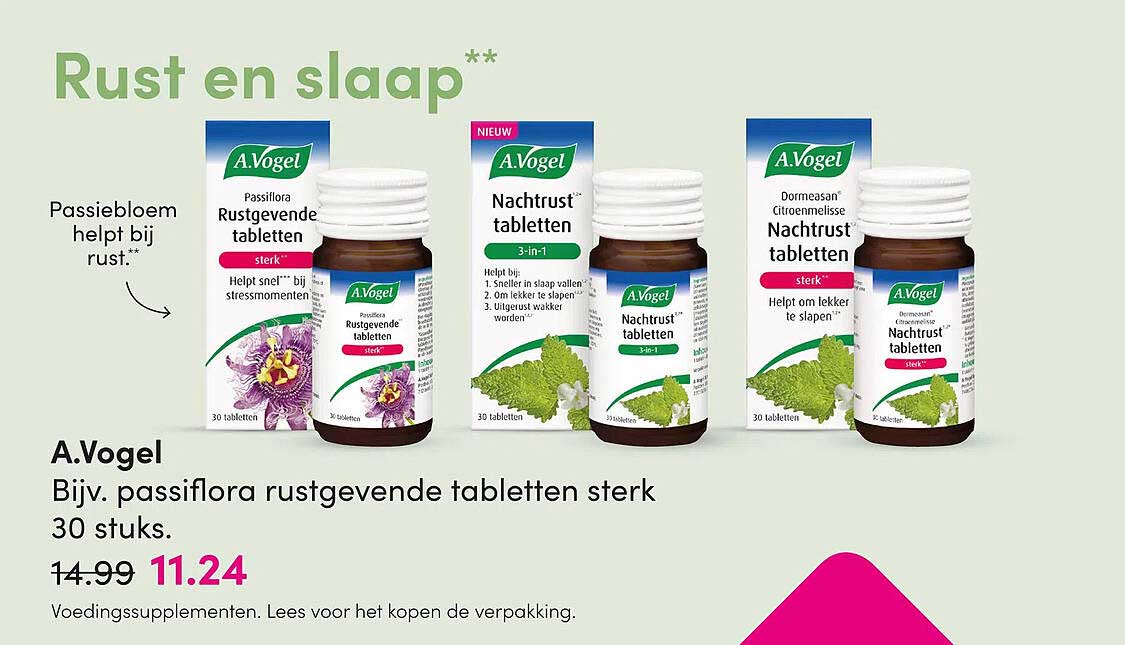 A.Vogel Bĳv. passiflora rustgevende tabletten sterk 30 stuks.