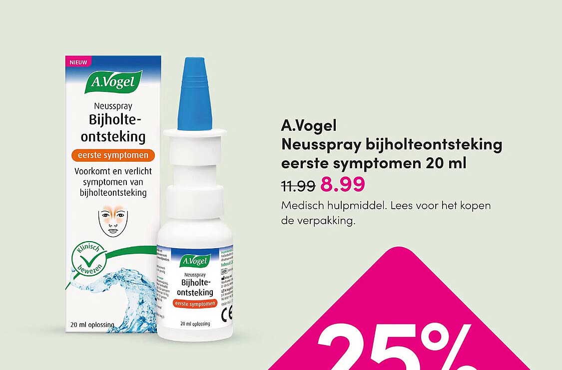 A.Vogel Neusspray bijholteontsteking eerste symptomen 20 ml