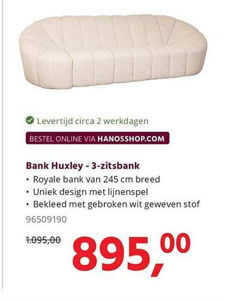 Bank Huxley - 3-zitsbank