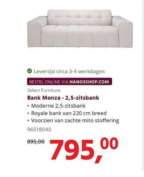 Bank Monza - 2,5-zitsbank