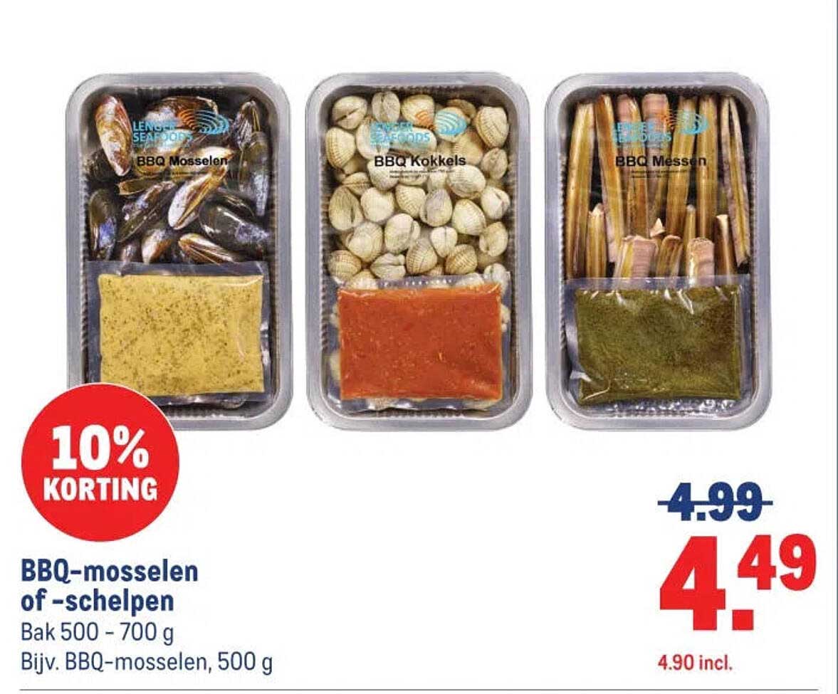 BBQ-mosselen of -schelpen 10% KORTING